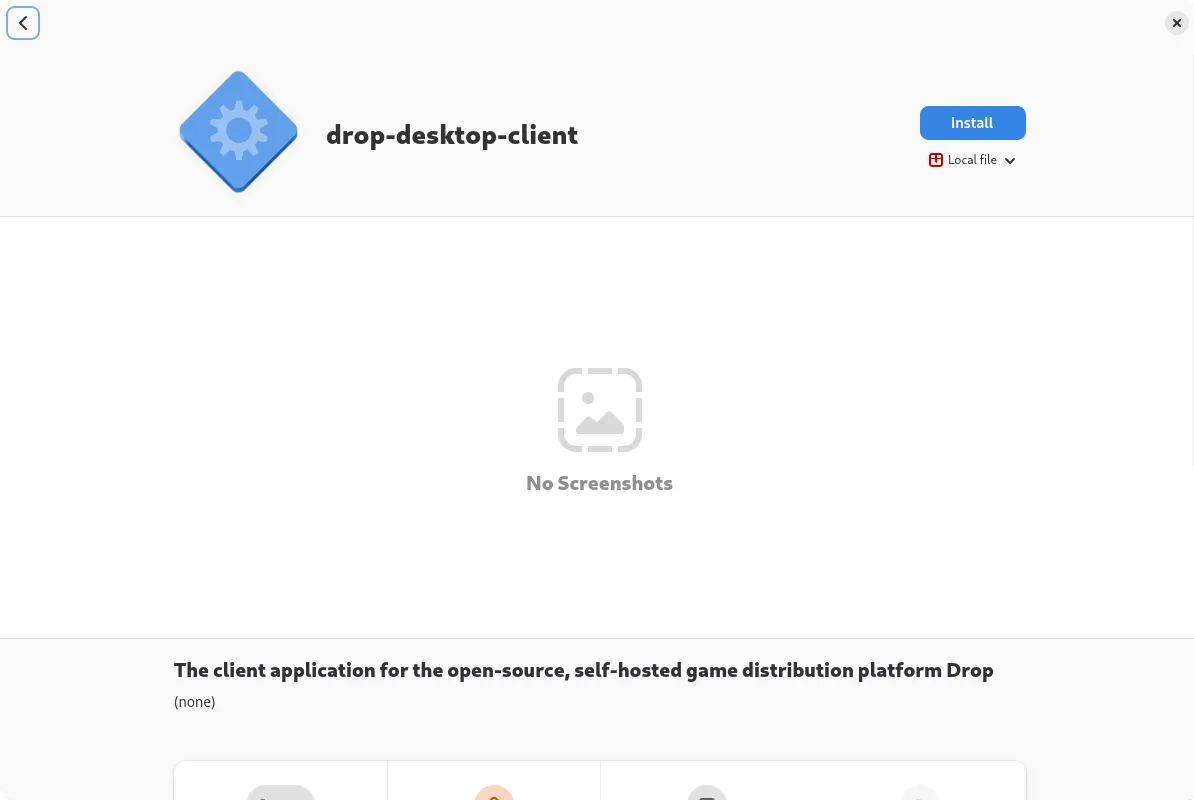 Installing drop-app on the Debian Software app